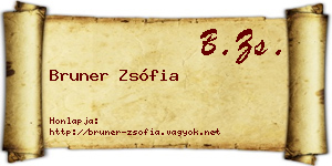Bruner Zsófia névjegykártya